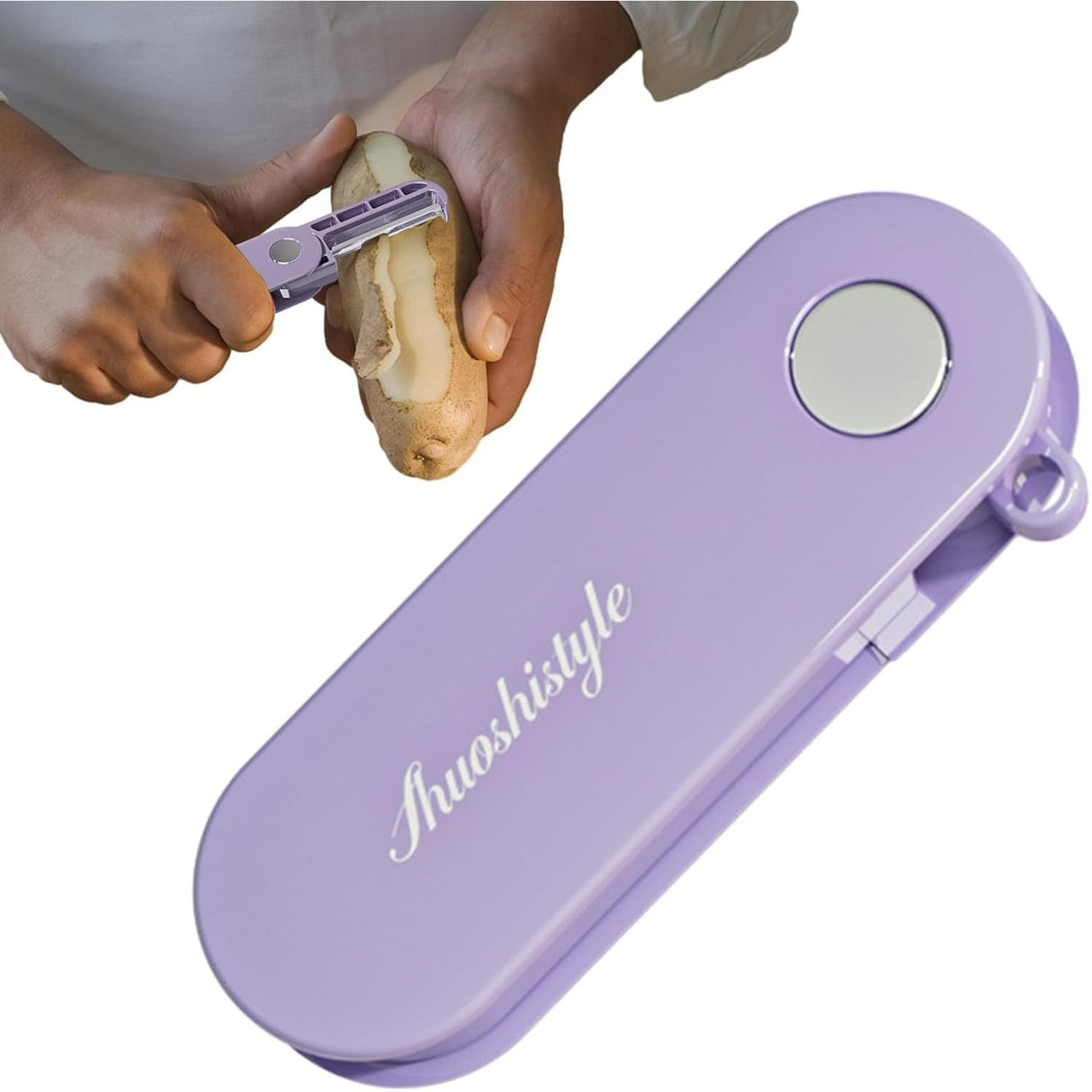 Peeler Pentru Legume Si Fructe, 3.6 X 9.1 Cm, Multifunctional, Curatator Pliabil, Din Abs Si Otel Inoxidabil - vivimall.ro