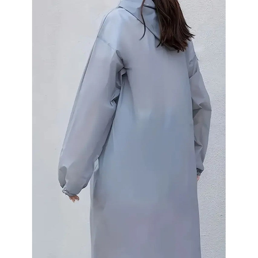 Pelerina De Ploaie, Pentru Adulti 150-180 Cm, Din Eva, Impermeabila, Rezistenta La Vant, Inchidere Cu Capse, 140 G - vivimall.ro