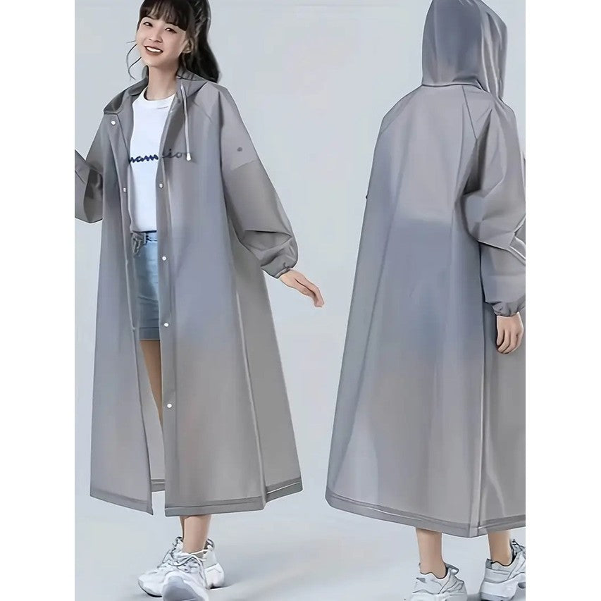 Pelerina De Ploaie, Pentru Adulti 150-180 Cm, Din Eva, Impermeabila, Rezistenta La Vant, Inchidere Cu Capse, 140 G - vivimall.ro