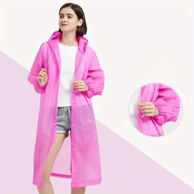 Pelerina De Ploaie, Pentru Adulti 150-180 Cm, Din Eva, Impermeabila, Rezistenta La Vant, Inchidere Cu Capse, 140 G - vivimall.ro