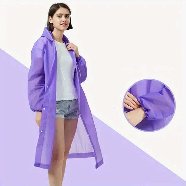 Pelerina De Ploaie, Pentru Adulti 150-180 Cm, Din Eva, Impermeabila, Rezistenta La Vant, Inchidere Cu Capse, 140 G - vivimall.ro