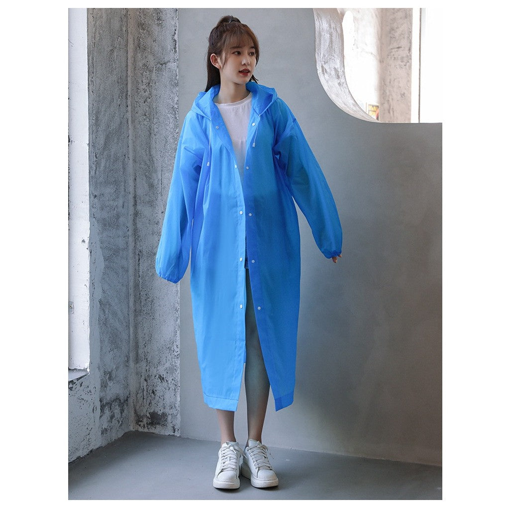Pelerina De Ploaie, Pentru Adulti 150-180 Cm, Din Eva, Impermeabila, Rezistenta La Vant, Inchidere Cu Capse, 140 G
