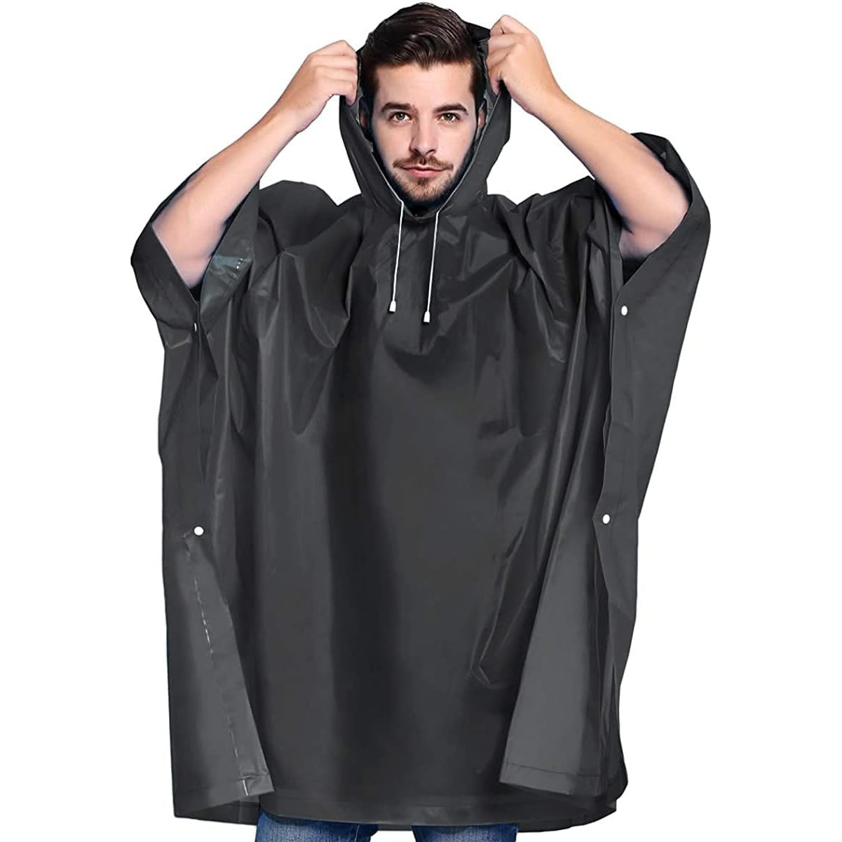 Pelerina De Ploaie, Pentru Adulti, Eva, Tip Poncho, Impermeabila, Rezistenta La Vant, Capse Laterale, 160 G - vivimall.ro