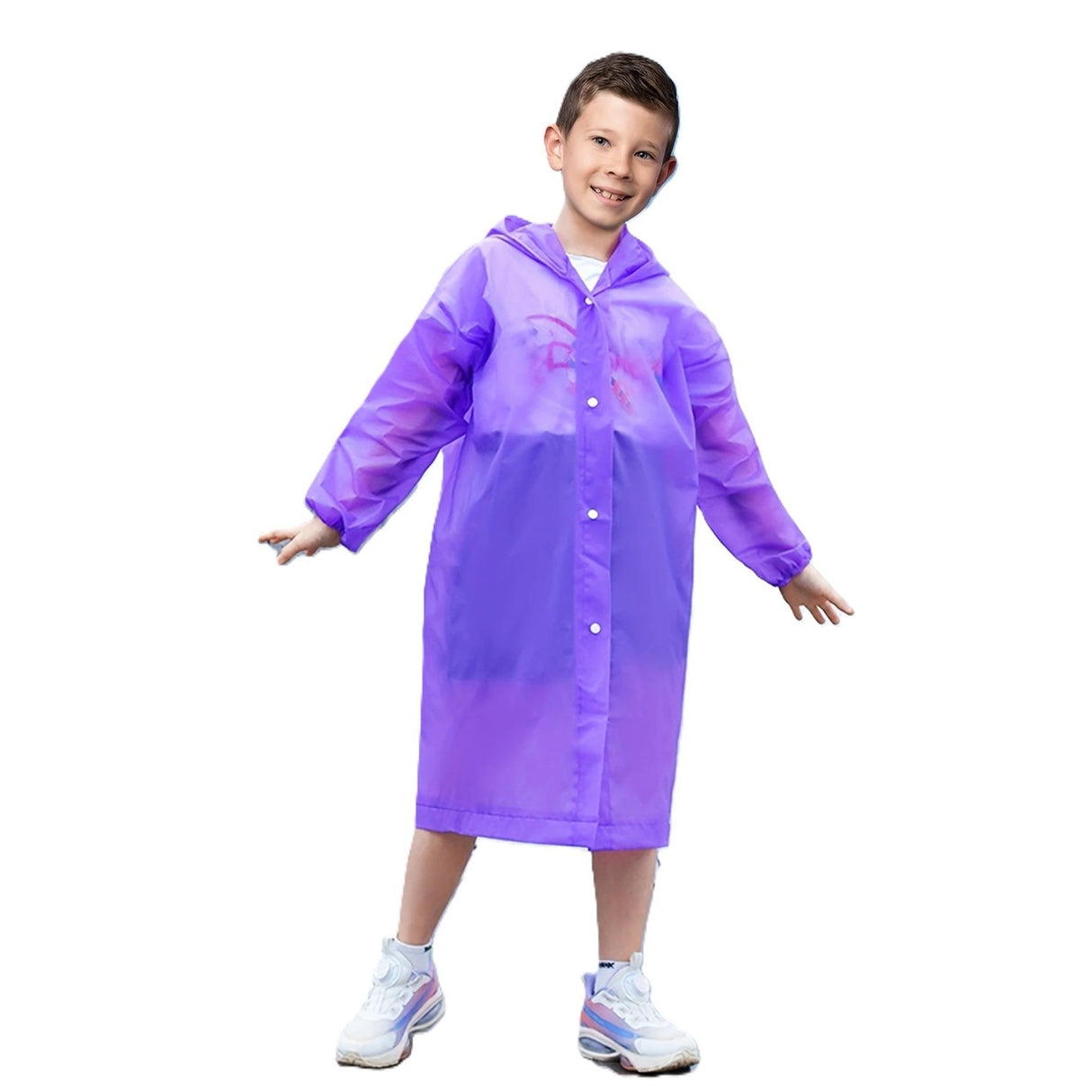 Pelerina De Ploaie, Pentru Copii 100-145 Cm, Din Eva, Impermeabila, Inchidere Cu Capse - vivimall.ro