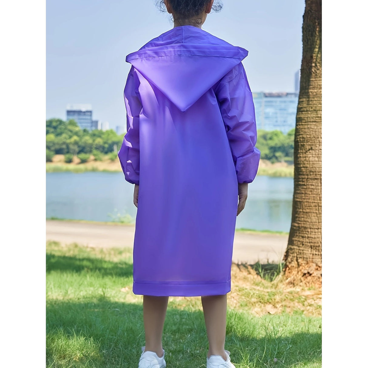 Pelerina De Ploaie, Pentru Copii 100-145 Cm, Din Eva, Impermeabila, Inchidere Cu Capse - vivimall.ro