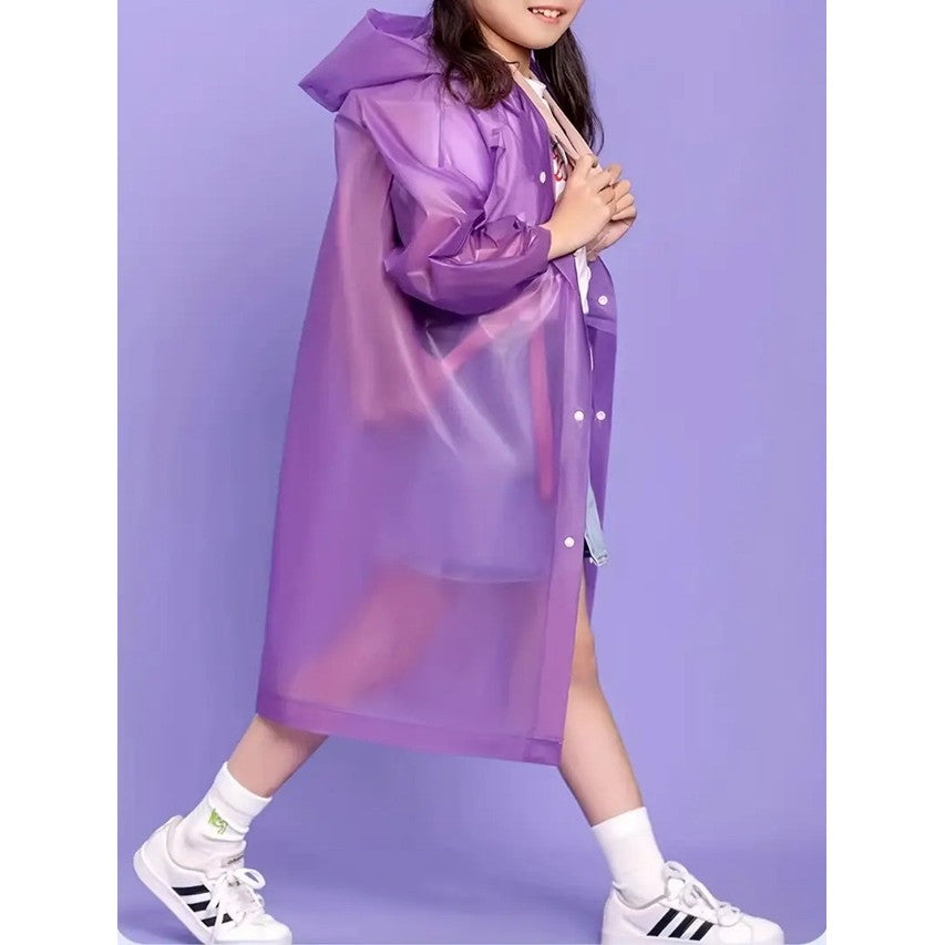 Pelerina De Ploaie, Pentru Copii 100-145 Cm, Din Eva, Impermeabila, Inchidere Cu Capse - vivimall.ro