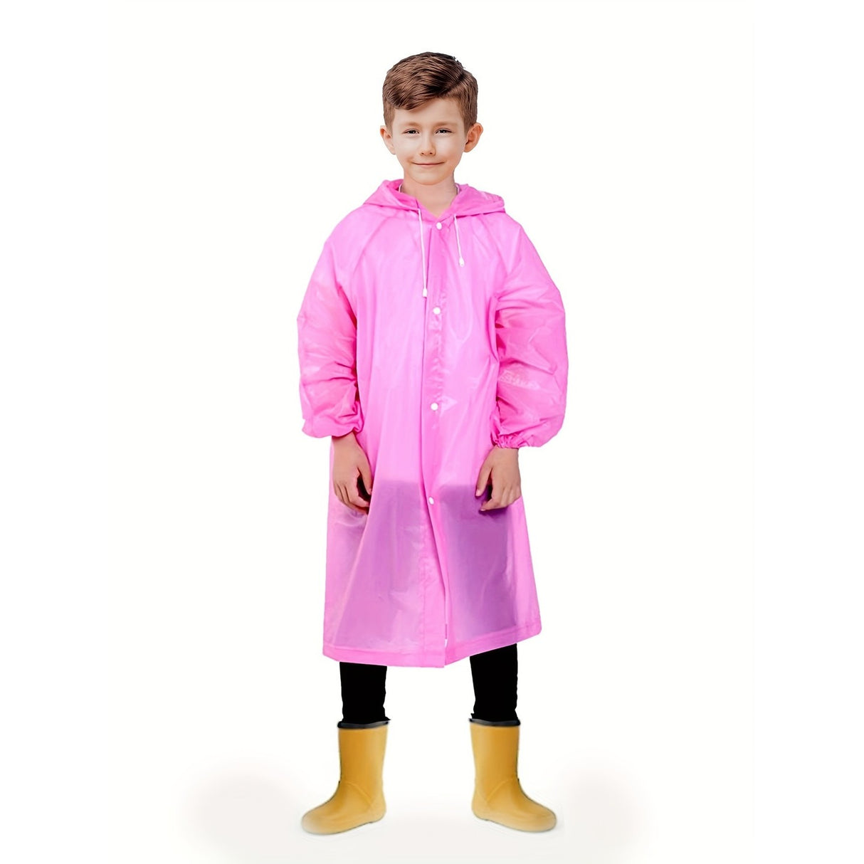 Pelerina De Ploaie, Pentru Copii 100-145 Cm, Din Eva, Impermeabila, Inchidere Cu Capse - vivimall.ro