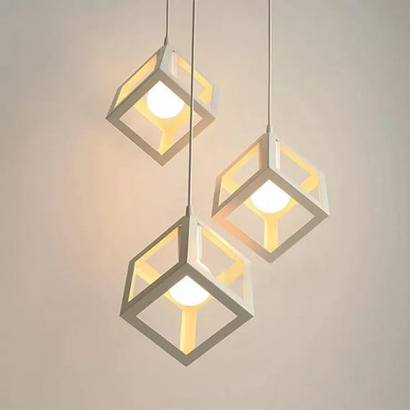 Lustra Forma Cub, Struktur Cluster, 3Xe27 - vivimall.ro