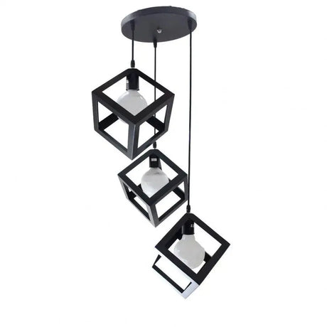 Lustra Forma Cub, Struktur Cluster, 3 X E27 - vivimall.ro
