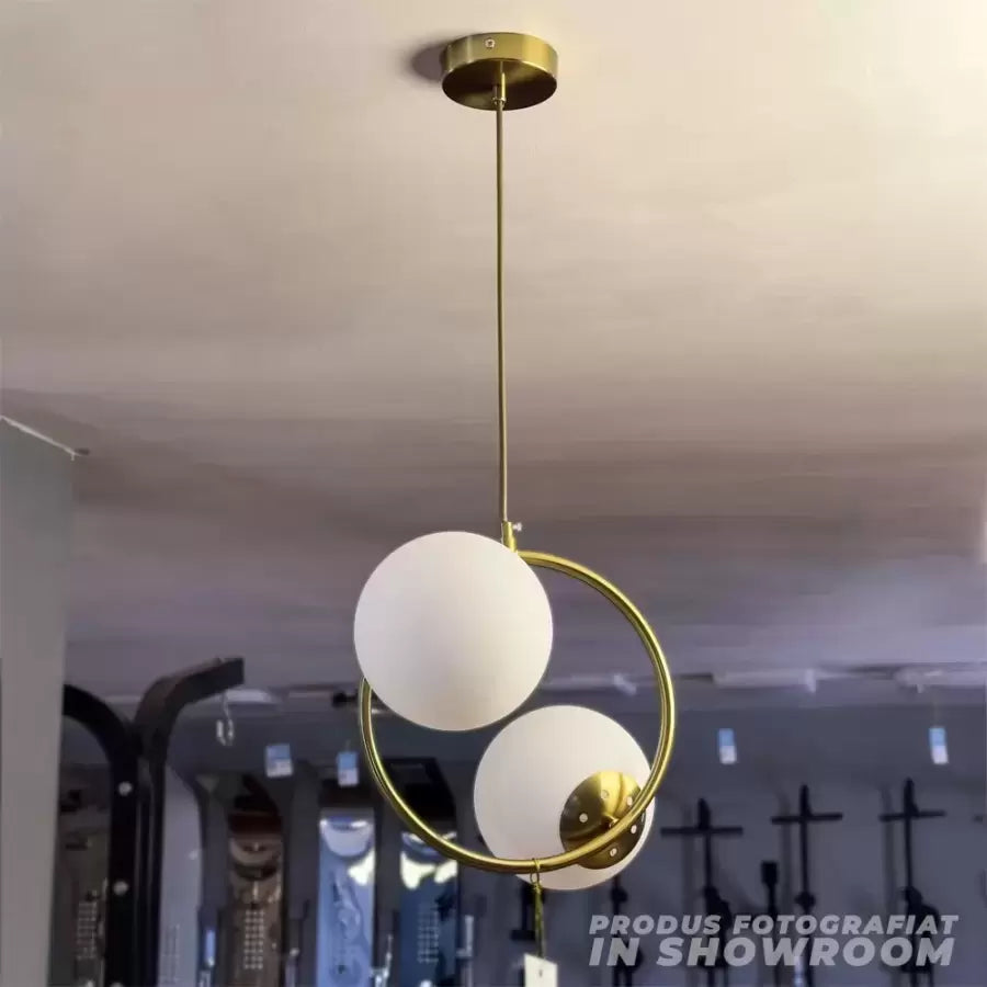 Lustra Loft Atelier, 2X E27, Alb, Metal - vivimall.ro