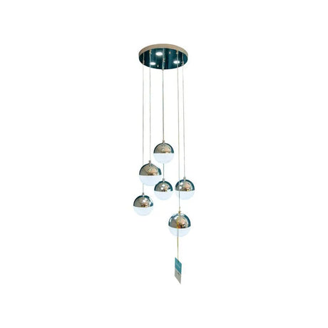 Lustra Led Suspendata Cu Telecomanda Jeremias, 6 Elemente, Lumina Rece/Calda/Neutra, Dimabila - vivimall.ro