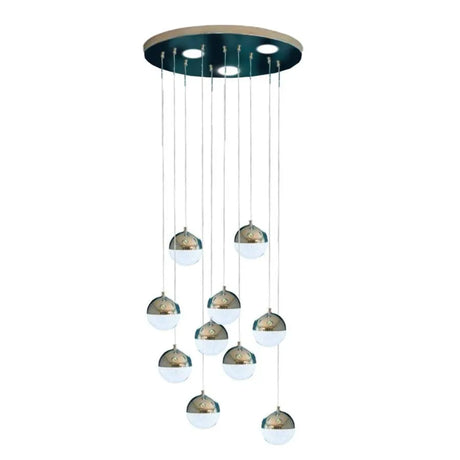 Lustra Led Suspendata Cu Telecomanda Jeremias, 10 Elemente, Lumina Rece/Calda/Neutra, Dimabila - vivimall.ro