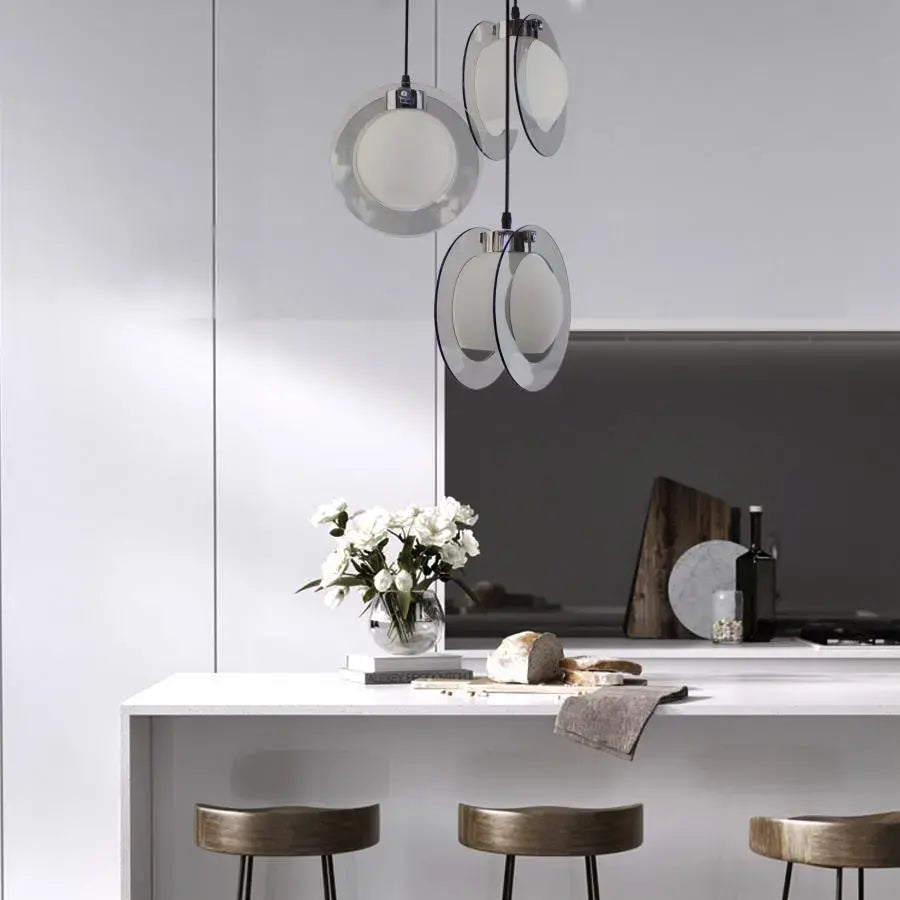Pendul Luna, 3*E27, Metal - vivimall.ro