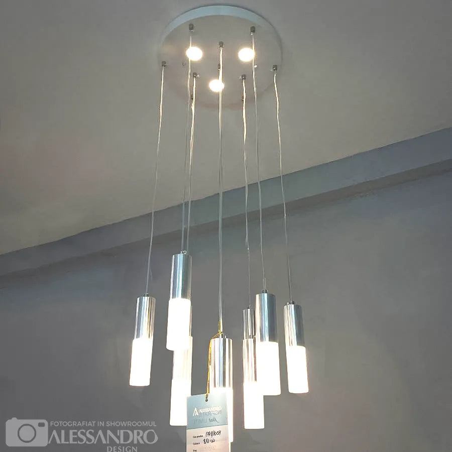 Pendul Neptunia, 10 Elemente, Lumina Rece/Calda/Neutra, Crom Lucios - vivimall.ro