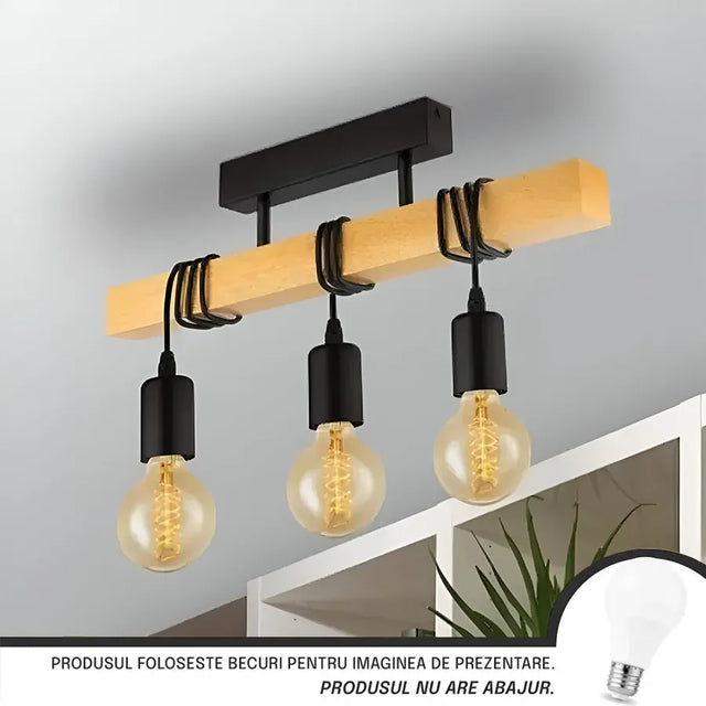 Lustra Timber Trio, 3Xe27 - vivimall.ro