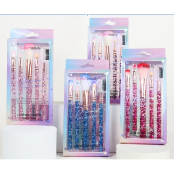 Pensule pentru makeup, set de 5, multicolor - vivimall.ro