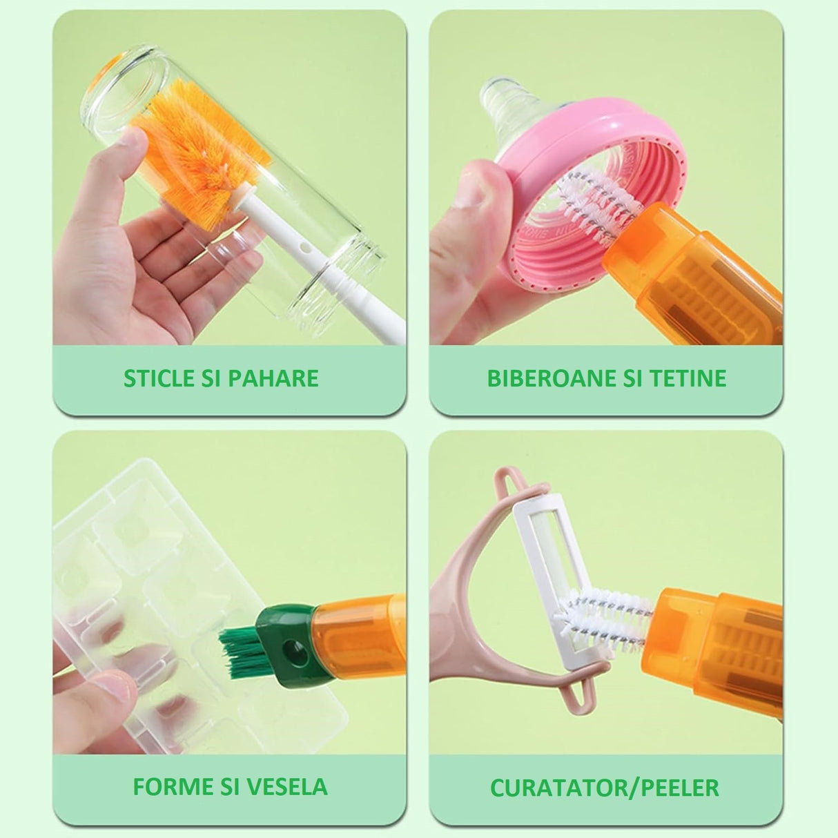 Perie curatat 5 in 1 cu accesorii | CleanFlex - vivimall.ro