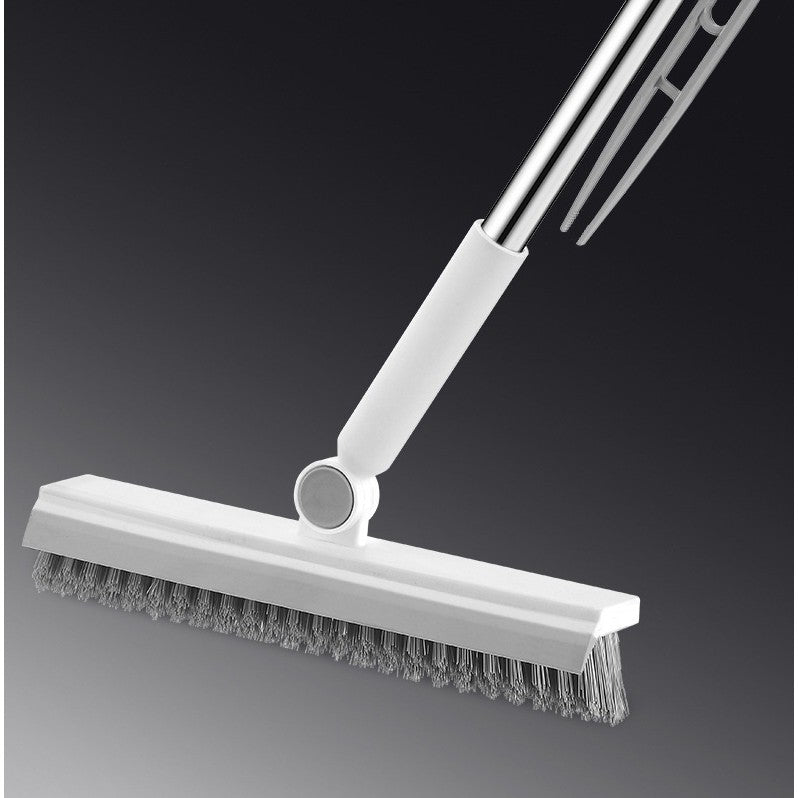 Perie De Curatare Pentru Podele Si Rosturi, Lungime Maner 105 Cm, Capat Pivotant 180 Grade, Peri Din Pp, Otel Si Plastic, Cleste Pentru Scame Si Par Inclus - vivimall.ro