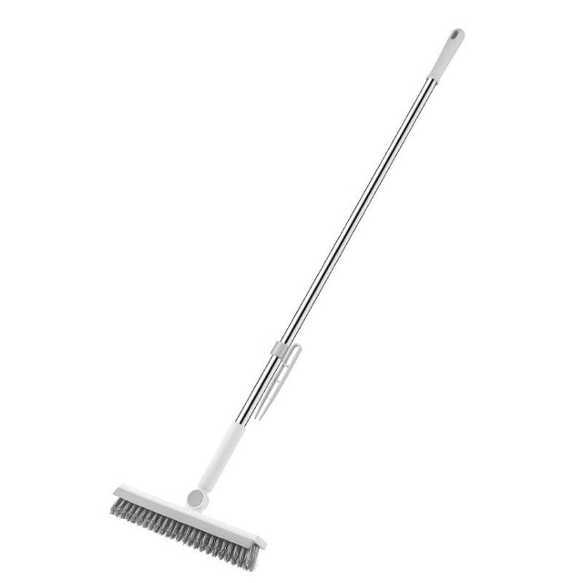 Perie De Curatare Pentru Podele Si Rosturi, Lungime Maner 105 Cm, Capat Pivotant 180 Grade, Peri Din Pp, Otel Si Plastic, Cleste Pentru Scame Si Par Inclus - vivimall.ro