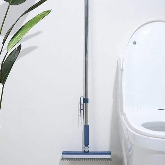 Perie De Curatare Pentru Podele Si Rosturi, Lungime Maner 105 Cm, Capat Pivotant 180 Grade, Peri Din Pp, Otel Si Plastic, Cleste Pentru Scame Si Par Inclus - vivimall.ro