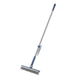 Perie De Curatare Pentru Podele Si Rosturi, Lungime Maner 105 Cm, Capat Pivotant 180 Grade, Peri Din Pp, Otel Si Plastic, Cleste Pentru Scame Si Par Inclus - vivimall.ro
