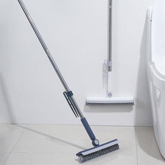 Perie De Curatare Pentru Podele Si Rosturi, Lungime Maner 105 Cm, Capat Pivotant 180 Grade, Peri Din Pp, Otel Si Plastic, Cleste Pentru Scame Si Par Inclus - vivimall.ro