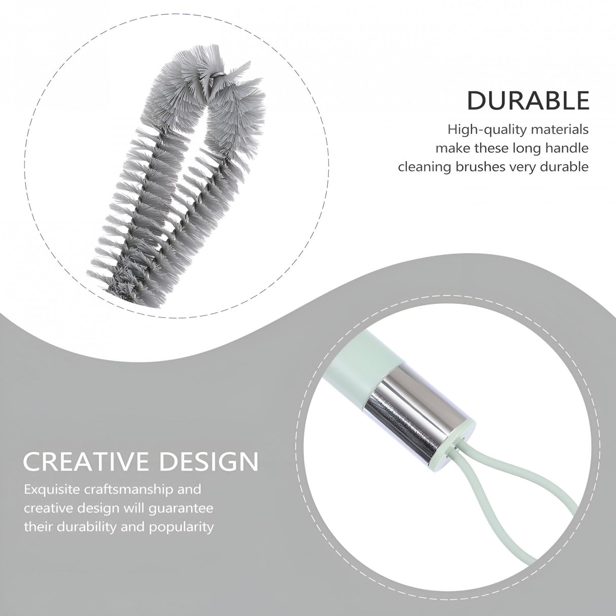 Perie De Curatat Pahare, Sticle, Biberoane, Cu Maner Lung, Uz Casnic, Silicon, Ergonomic, 3.9X5.4X38.5Cm - vivimall.ro