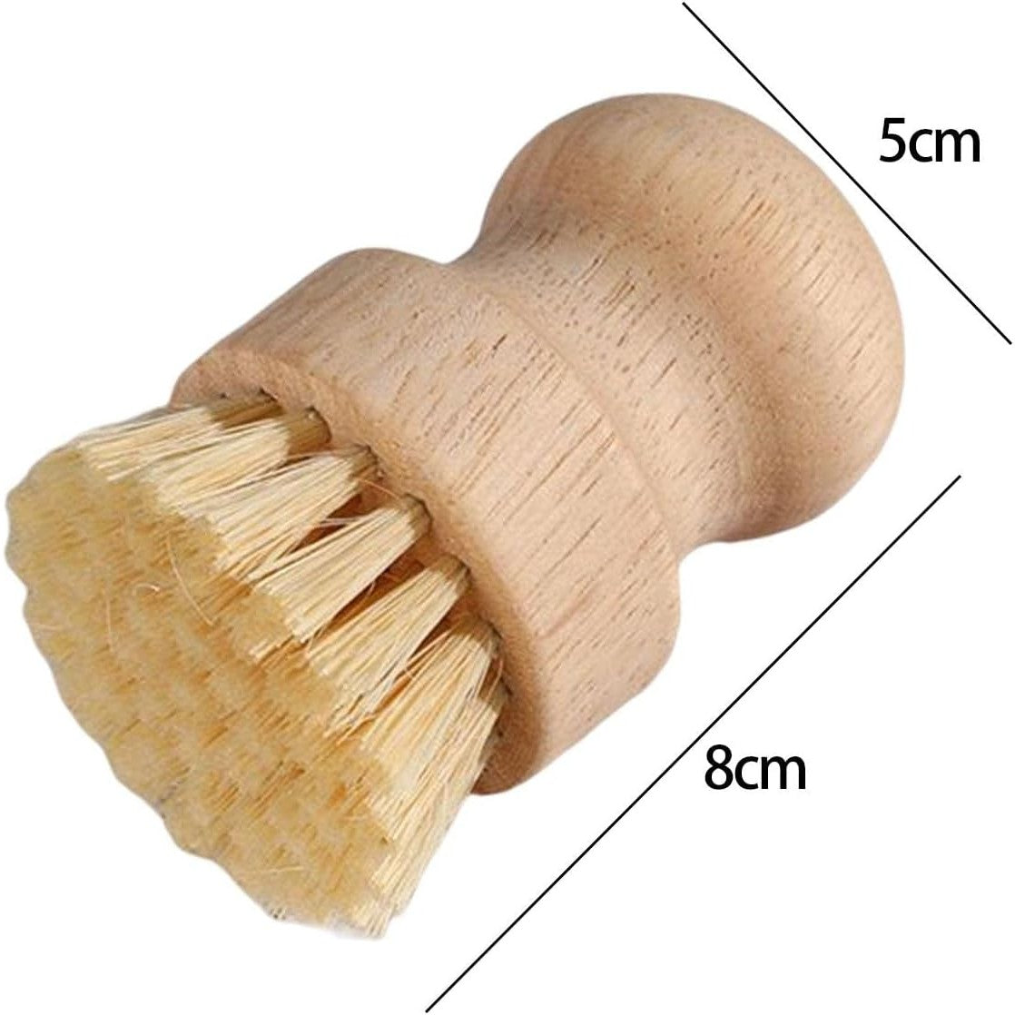 Perie de Curatat Vase si Alimente, Vivimall, din Lemn de Fag, 8 x 5 cm, Perie din Sisal, Bej - vivimall.ro