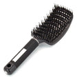 Perie de păr curbată Flippy cu peri de mistreț și nylon, vedere frontală, culoare negru, 24.5 cm