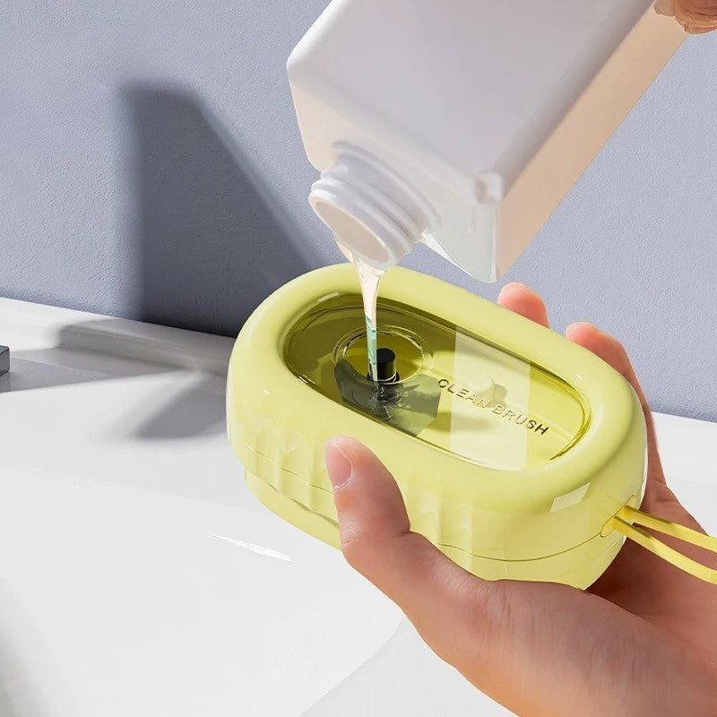 Perie De Spalat Haine, Cu Dispenser Pentru Detergent, 4 Perii De Curatare, Din Abs + Ps - vivimall.ro