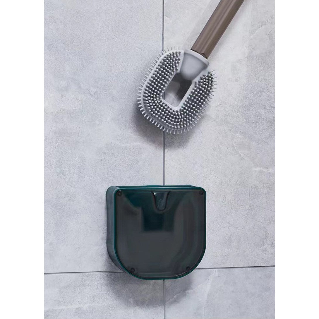 Perie De Toaleta, Cu Recipient Pentru Detergent, Din Plastic+Tpr, Montare Fara Perforare, 40 X 9 Cm - vivimall.ro