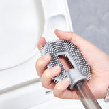 Perie de Toaleta, Flippy, cu Recipient pentru Detergent, din Plastic+TPR, Montare fara Perforare, 40 x 9 cm, Verde