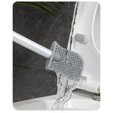 Perie De Toaleta, Cu Recipient Pentru Lichid, Perie Din Tpr, Montare Fara Perfoare, 12 X 6.5 X 40 Cm - vivimall.ro
