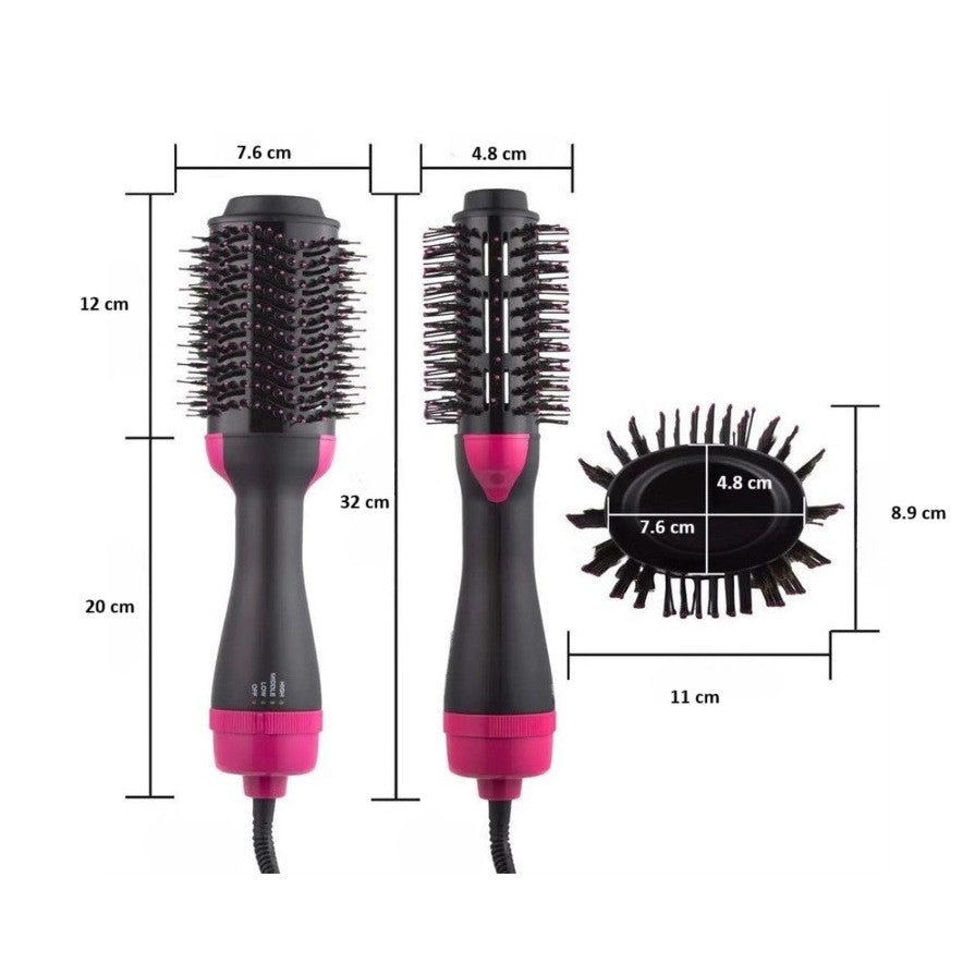 Perie Electrica De Par Fixa, Pentru Volum, Ceramica, 3 Setari De Temperatura, 1000W, Pentru Toate Tipurile De Par, -Roz - vivimall.ro