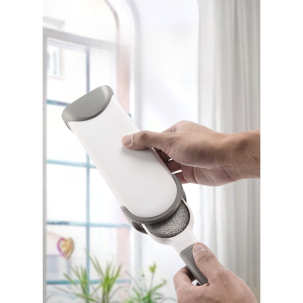 Perie Electrostatica, Vivimall, Pentru Curatarea Parului de pe Haine si Tapiterii, 2 Fete, Autocuratare, 33 x 7.5 cm, Gri - vivimall.ro