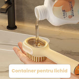 Perie Pentru Curatare Incaltaminte Cu Recipient Pentru Detergent, Perie Multifunctionala Pentru Incaltaminte Si Lenjerie, Cu Peri Moi, Fara Deteriorare, 22X6X4 Cm, Galben - vivimall.ro