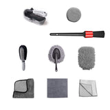 Set 9 Piese Pentru Spalat Auto, Din Plastic Si Microfibra, Perii Si Lavete - vivimall.ro