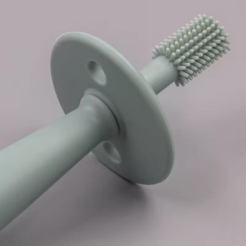 Periuta De Dinti Din Silicon Pentru Bebelusi, Fara Bpa, 360 Grade, Bariera Anti-Inghitire, Maner Ergonomic,