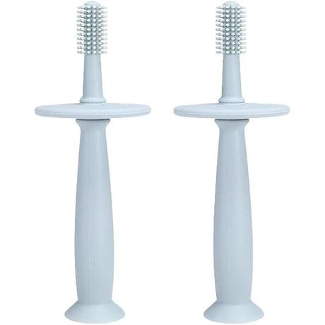 Periuta de Dinti din Silicon pentru Bebelusi, Flippy, fara BPA, 360 Grade, Bariera Anti-Inghitire, Maner Ergonomic, 12.5 x 15 cm, Albastru