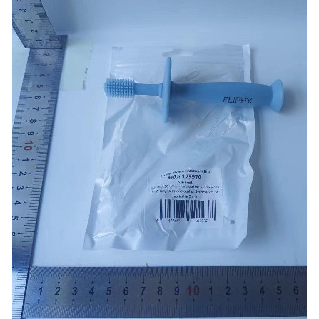 Periuta De Dinti Din Silicon Pentru Bebelusi, Fara Bpa, 360 Grade, Bariera Anti-Inghitire, Maner Ergonomic,