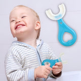 Periuta De Dinti In Forma De U, Pentru Sugari Si Copii 2-6 Ani, Peri Moi, 9 Cm, Model Inima, Culoare - vivimall.ro