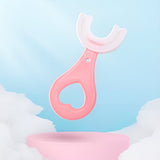 Periuta De Dinti In Forma De U, Pentru Sugari Si Copii 2-6 Ani, Peri Moi, 9 Cm, Model Inima, Culoare - vivimall.ro