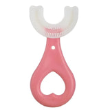 Periuta De Dinti In Forma De U, Pentru Sugari Si Copii 2-6 Ani, Peri Moi, 9 Cm, Model Inima, Culoare - vivimall.ro