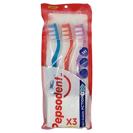 Periuta de Dinti, Pepsodent, cu Capac 3 buc Action Clean Medium