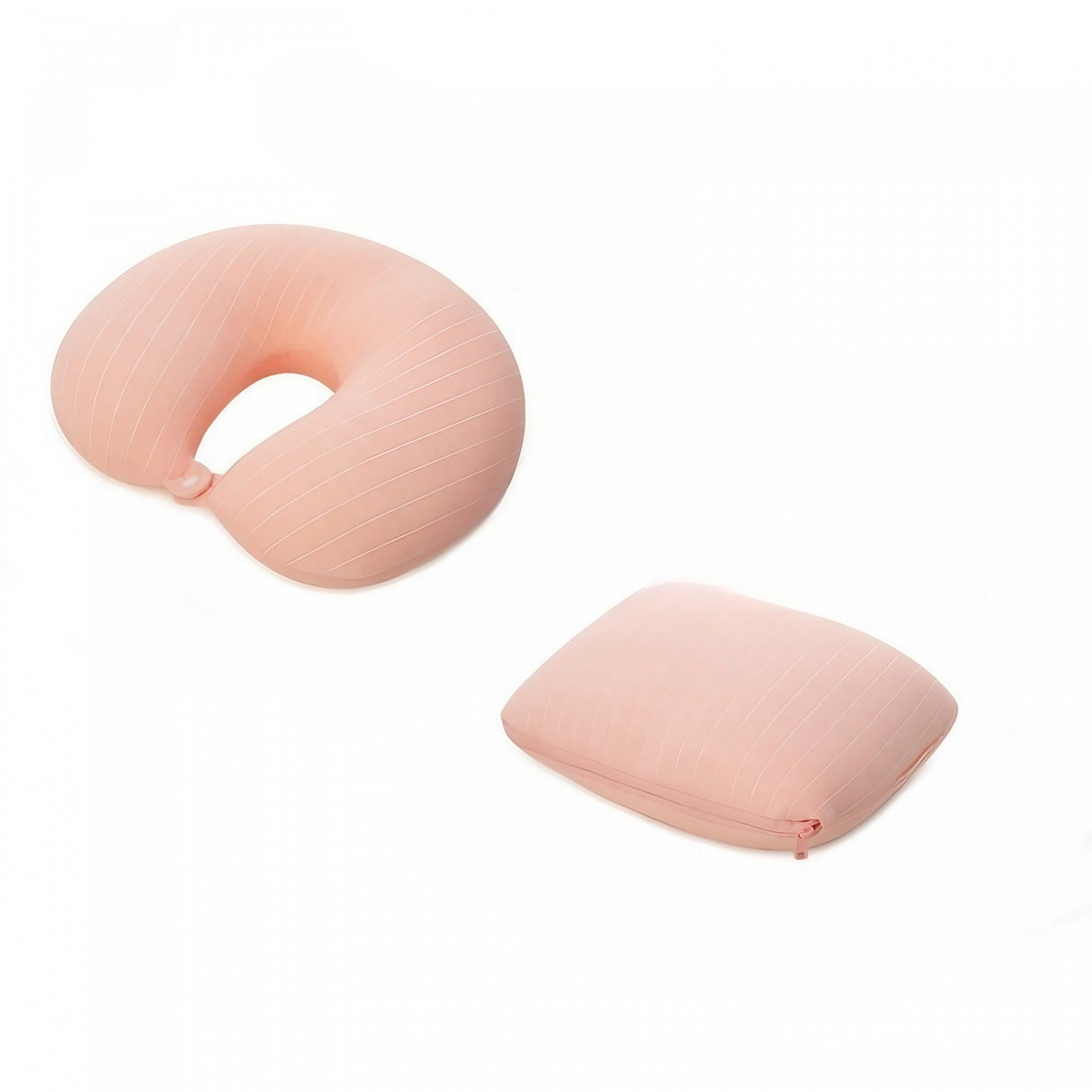 Perna de calatorie, Vivimall , 2 in 1, cu Particule de Spuma cu Memorie, Roz, Resigilat - vivimall.ro