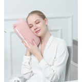 Perna de calatorie, Vivimall , 2 in 1, cu Particule de Spuma cu Memorie, Roz, Resigilat - vivimall.ro