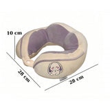 Perna de Calatorie, Flippy, Pentru Gat si Cap, Umplutura din Bumbac, 28x28x10 cm, cu Model Brodat Iepure, Lila