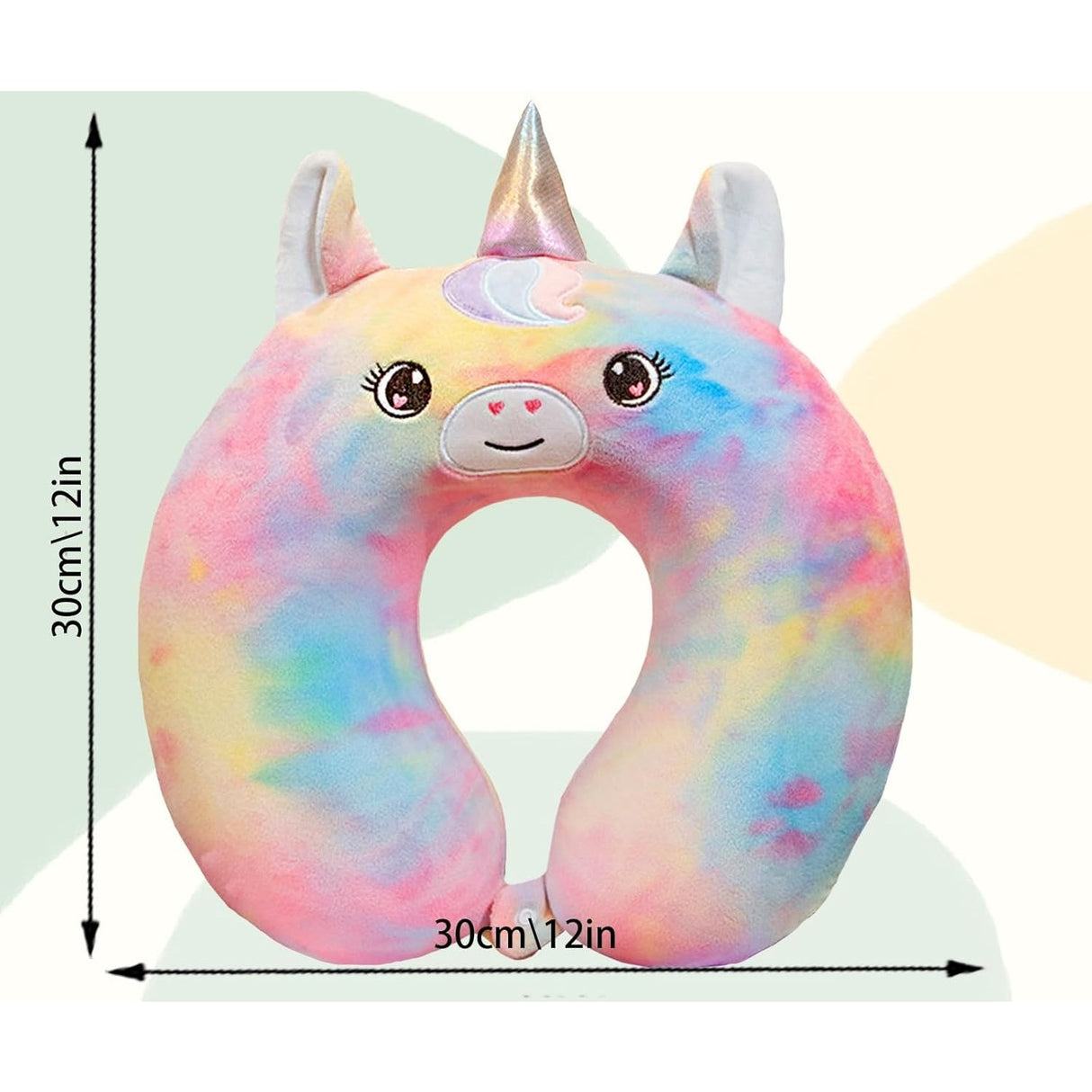Perna De Calatorie In Forma De U, Pentru Gat Si Cap, Umplutura Din Spuma Cu Memorie, Model Unicorn, Accesoriu De Voiaj, Birou, Masina, Sistem Prindere Capse