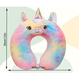 Perna De Calatorie In Forma De U, Pentru Gat Si Cap, Umplutura Din Spuma Cu Memorie, Model Unicorn, Accesoriu De Voiaj, Birou, Masina, Sistem Prindere Capse