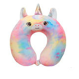 Perna De Calatorie In Forma De U, Pentru Gat Si Cap, Umplutura Din Spuma Cu Memorie, Model Unicorn, Accesoriu De Voiaj, Birou, Masina, Sistem Prindere Capse
